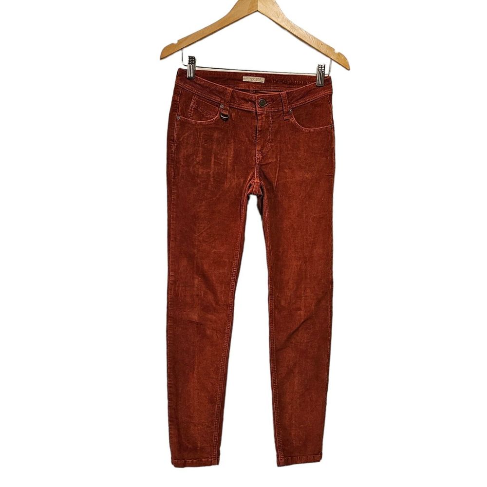 BURBERRY BRIT CORD Corduroy Westbourne Skinny Ankle Jeans 25 Orange Rust